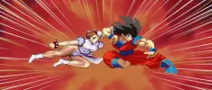 Gokú hace añicos a todo el elenco de Street Fighter II