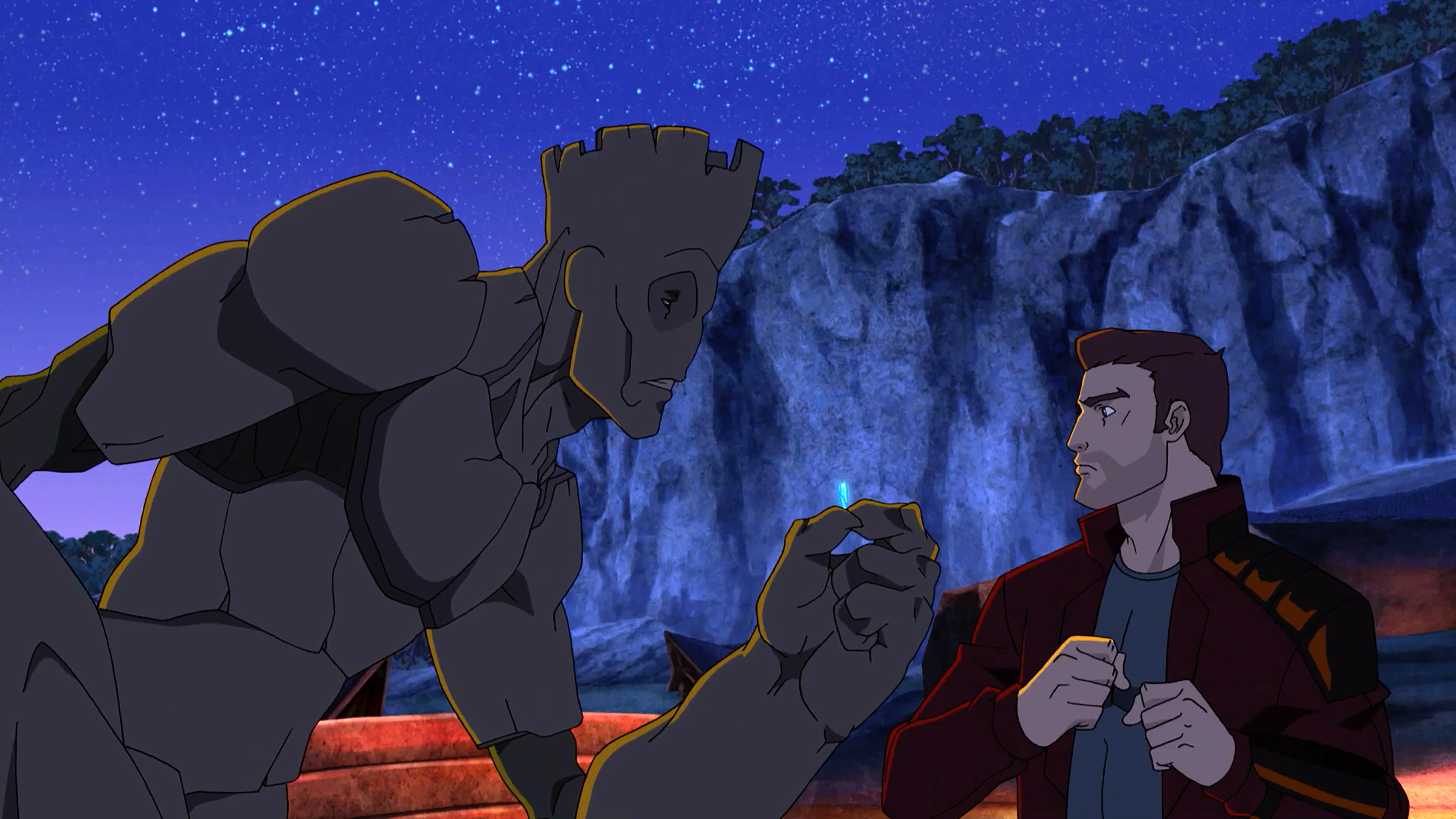 MARVEL'S GUARDIANS OF THE GALAXY - "Can't Fight This Seeding" - When Groot is infected by a parasitic fungus, the Guardians must embark on a perilous journey in order to save him. This episode of "Marvel's Guardians of the Galaxy" will air Saturday, October 17 (9:30 PM - 10:00 PM ET/PT), on Disney XD.(Disney XD) GROOT, STAR LORD