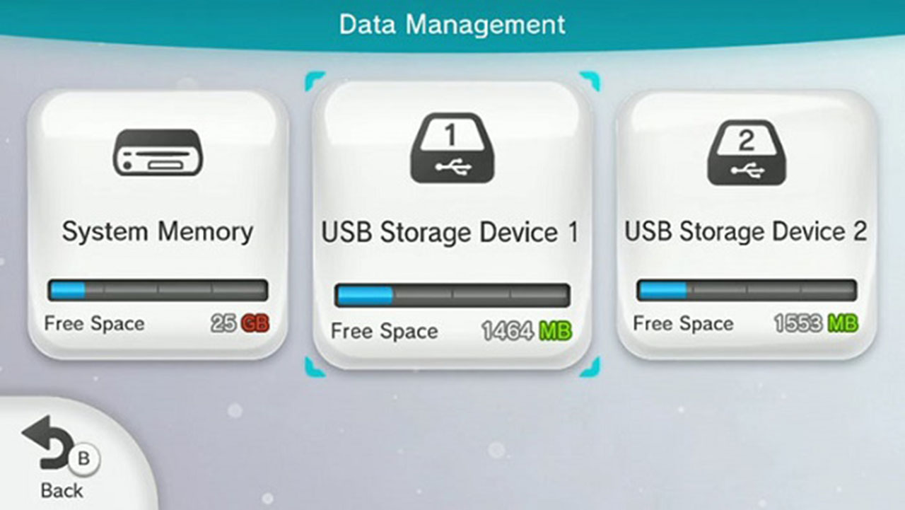 System Menu and USB Storage (Device Selected)