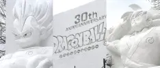 Hasta con nieve celebran en Japón el 30° aniversario de Dragon Ball