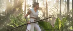 Arte conceptual de Rise of Skywalker muestra a Rey entrenando con un sable doble