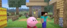 Así se ve Kirby cuando consume a Steve de Minecraft en Smash. Ultimate
