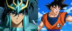 Ilustración nos muestra a Goku con la armadura de Shiryu de Los Caballeros del Zodiaco
