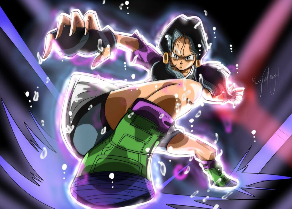 Dragon-Ball-Artista-imagina-a-Videl-alcanzando-el-Ultra-Instinto-en-pleno-combate-