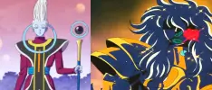 Ilustración transforma a Whis de Dragon Ball en un Caballero del Zodiaco
