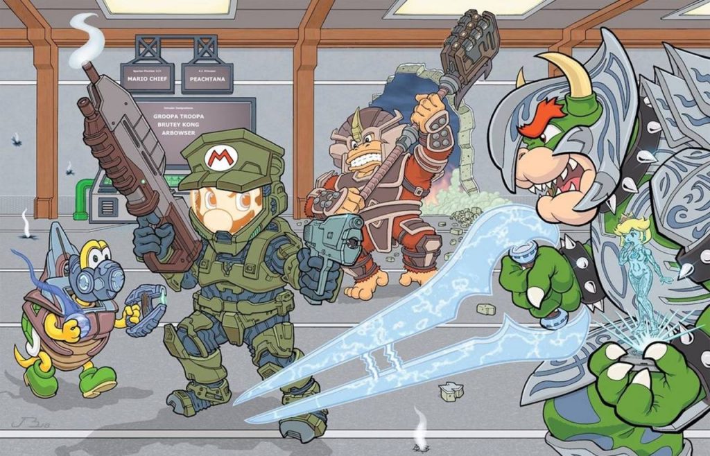 Cuenta-oficial-de-Halo-comparte-un-crossover-con-Super-Mario-Bros.