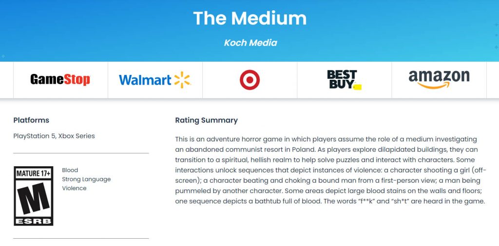 medium esrb
