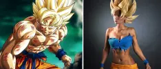 Modelo de Rusia hace cosplay femenino de Gokú