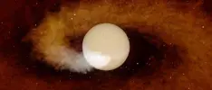 Captan estrella devorando planeta