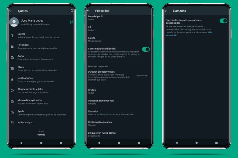 WhatsApp silencia todas las llamadas de desconocidos si se lo pides