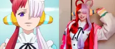 Modelo brasileña hace cosplay de Uta de One Piece