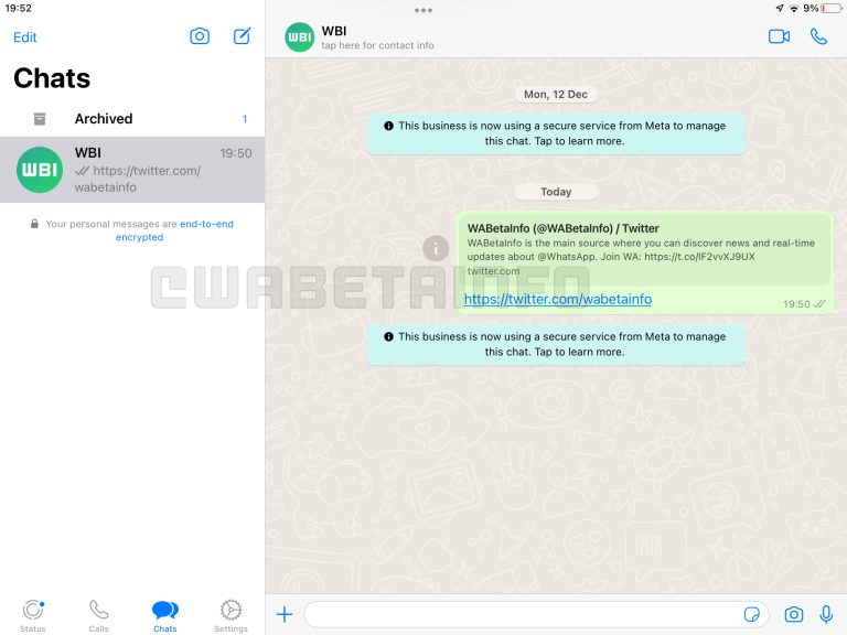 Beta de WhatsApp para iPad disponible en TestFlight.