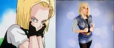 Modelo brasiñela hace cosplay de la Androide 18