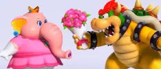 Bowser reacciona a la versión elefante de Peach