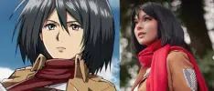 Modelo rusa hace cosplay de Mikasa Ackerman