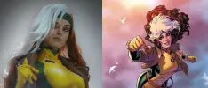 Modelo polaca cautiva con su cosplay de Rogue