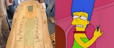Encuentran sarcófago con dibujo de Marge Simpson