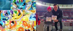 Jugador de fútbol cambia su playera por cartas de Pokémon